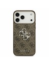 Guess Guess PU 4G Metal Logo Zadný Kryt pre iPhone 17 Pro Max Silver Brown