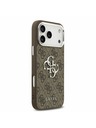 Guess Guess PU 4G Metal Logo Zadný Kryt pre iPhone 17 Pro Max Silver Brown