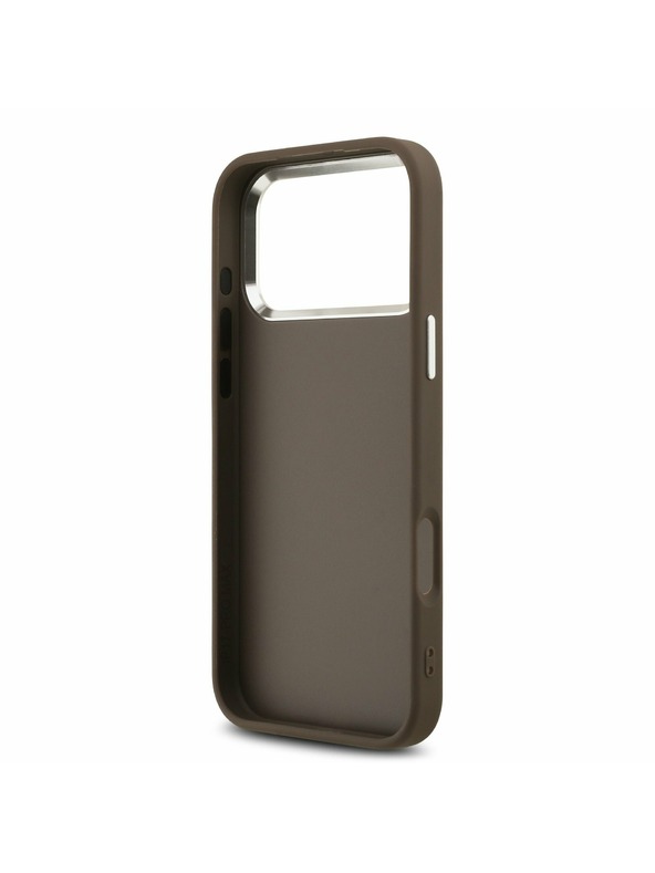 Guess Guess PU 4G Metal Logo Zadný Kryt pre iPhone 17 Pro Max Silver Brown