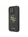 Guess PU 4G Metal Logo Zadní Kryt pro iPhone 13 Pro Grey Obal na telefón