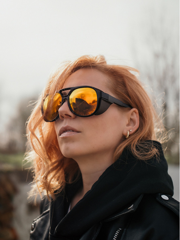 VEYREY Čierne športové polarizačné slnečné okuliare VeyRey Fearless
