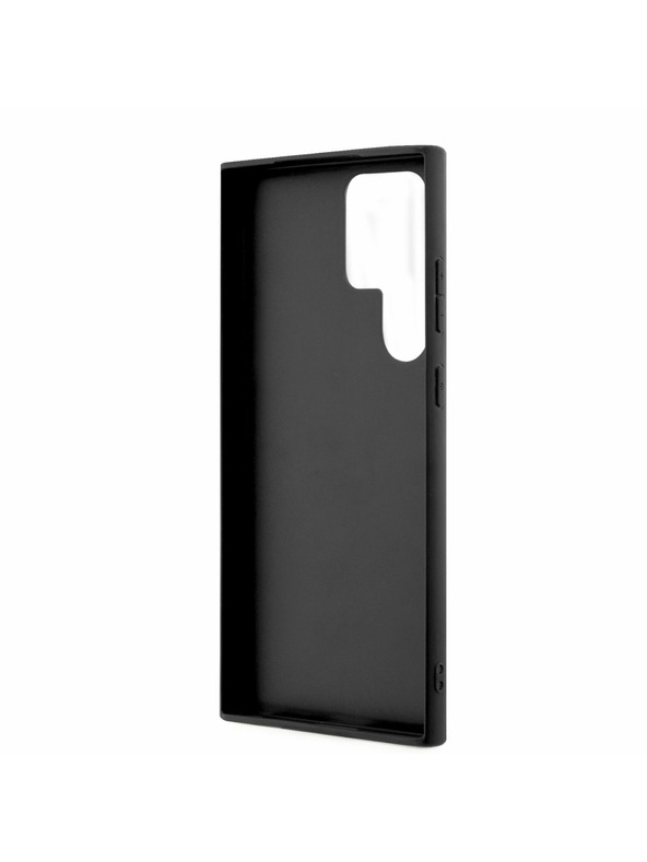 Guess Guess PU 4G kovový zadný kryt s logom pre Samsung Galaxy S23 Ultra Brown
