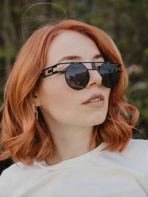 VEYREY Čierne unisex slnečné okuliare VeyRey Vethelthus