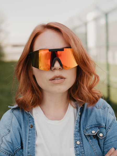 VEYREY Oranžové unisex polarizačné športové slnečné okuliare VeyRey Tarik