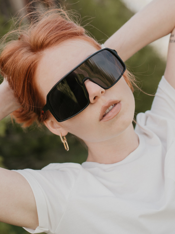 VEYREY Čierne unisex polarizačné športové slnečné okuliare VeyRey Gisilbert