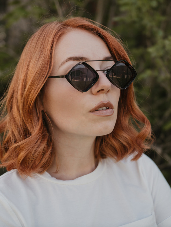 VEYREY Čierne unisex slnečné okuliare VeyRey Aeltimpion