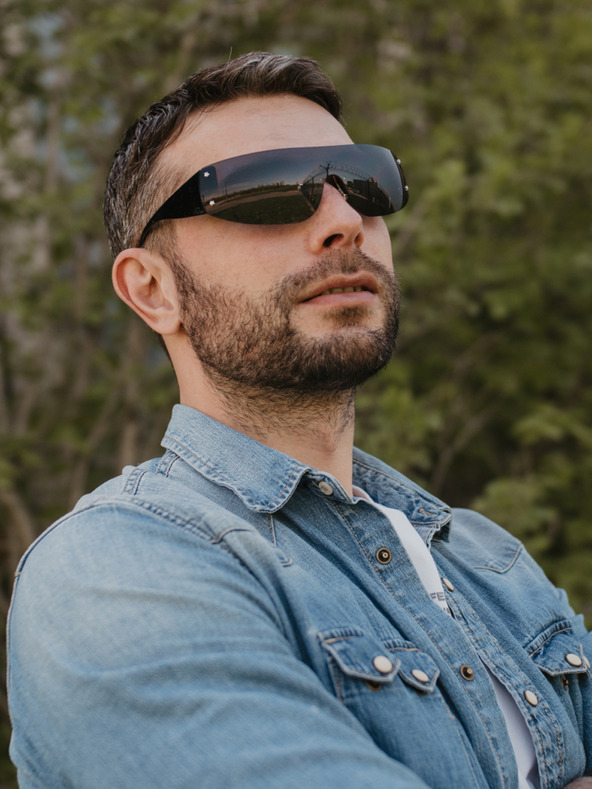 VEYREY Čierne unisex slnečné okuliare VeyRey Binneon