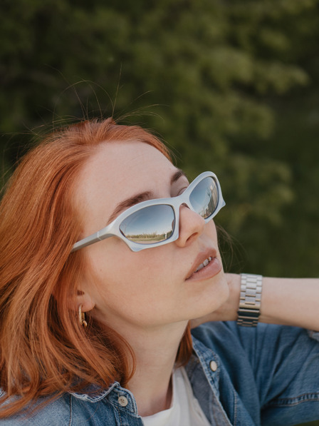 VEYREY Biele unisex slnečné okuliare VeyRey Narel