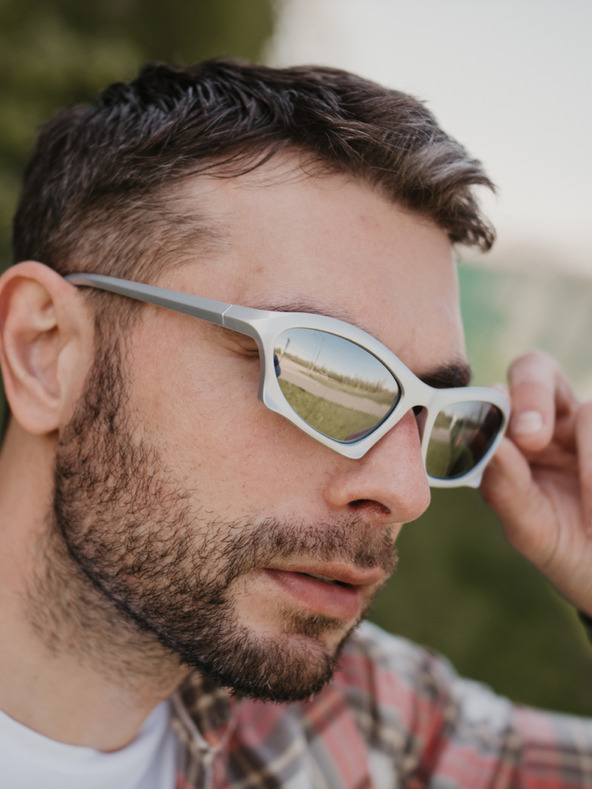 VEYREY Biele unisex slnečné okuliare VeyRey Narel