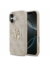Guess Guess PU Leather 4G Metal Logo Gold Frame Zadný Kryt pre iPhone 17 Pink
