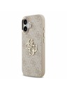 Guess Guess PU Leather 4G Metal Logo Gold Frame Zadný Kryt pre iPhone 17 Pink