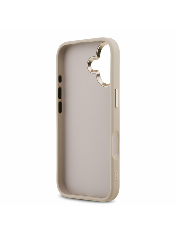 Guess Guess PU Leather 4G Metal Logo Gold Frame Zadný Kryt pre iPhone 17 Pink