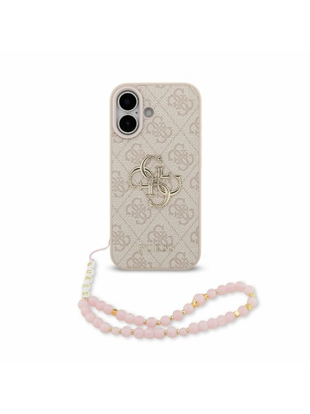 Guess Guess PU 4G Metal Logo Strap Zadný Kryt pre iPhone 17 Pink