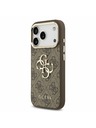 Guess Guess PU Leather 4G Metal Logo Gold Frame Zadný Kryt pre iPhone 17 Pro Brown