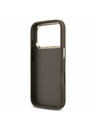 Guess Guess PU Leather 4G Metal Logo Gold Frame Zadný Kryt pre iPhone 17 Pro Brown