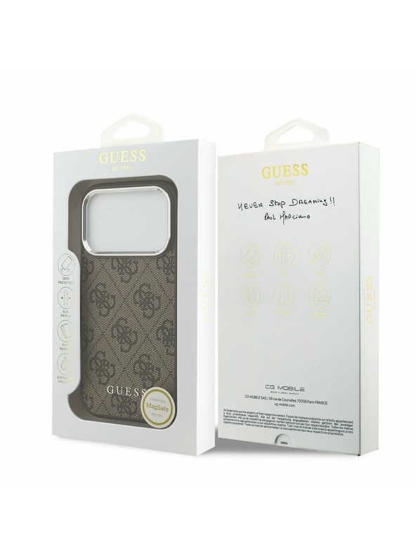 Guess Guess 4G MagSafe Zadný Kryt pre iPhone 17 Pro Brown