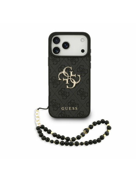 Guess Guess PU 4G Metal Logo Strap Zadný Kryt pre iPhone 17 Pro Max Black