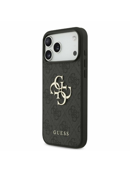 Guess Guess PU 4G Metal Logo Strap Zadný Kryt pre iPhone 17 Pro Max Black