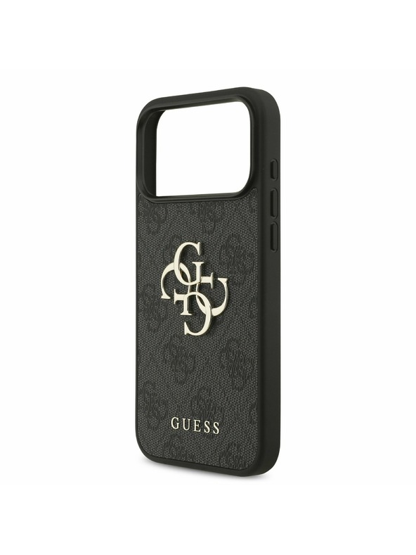 Guess Guess PU 4G Metal Logo Strap Zadný Kryt pre iPhone 17 Pro Max Black