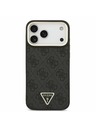 Guess Guess PU Leather 4G Strass Triangle Logo Gold Frame MagSafe Zadný Kryt pre iPhone 17 Pro Max Black