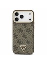 Guess Guess PU Leather 4G Strass Triangle Logo Gold Frame MagSafe Zadný Kryt pre iPhone 17 Pro Max Brown