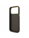 Guess Guess PU Leather 4G Strass Triangle Logo Gold Frame MagSafe Zadný Kryt pre iPhone 17 Pro Max Brown