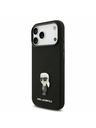 Karl Lagerfeld Karl Lagerfeld Liquid Silicone Metal Ikonik Zadný Kryt pre iPhone 17 Pro Max Black