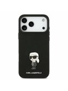 Karl Lagerfeld Karl Lagerfeld Liquid Silicone Metal Ikonik Zadný Kryt pre iPhone 17 Pro Max Black