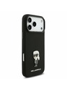 Karl Lagerfeld Karl Lagerfeld Liquid Silicone Metal Ikonik Zadný Kryt pre iPhone 17 Pro Max Black