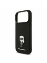 Karl Lagerfeld Karl Lagerfeld Liquid Silicone Metal Ikonik Zadný Kryt pre iPhone 17 Pro Max Black