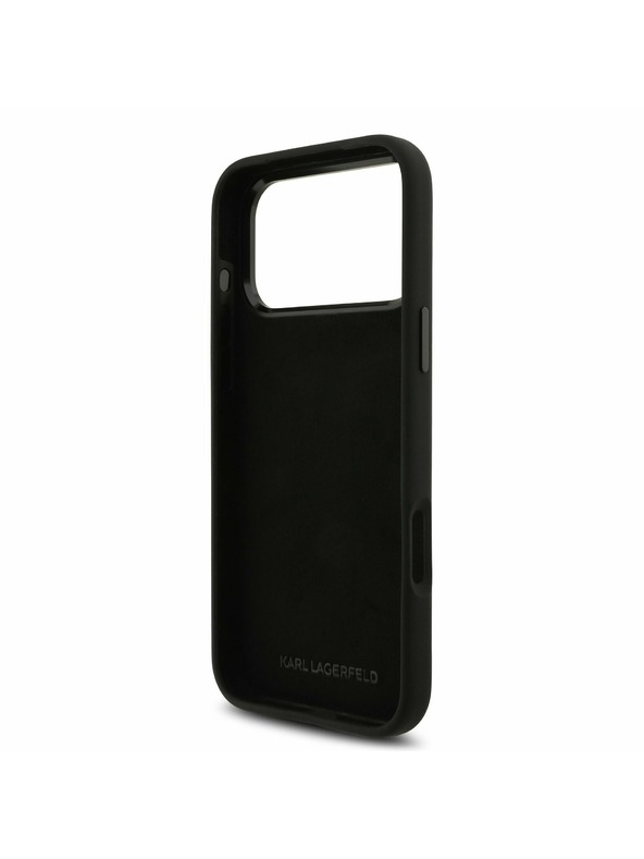 Karl Lagerfeld Karl Lagerfeld Liquid Silicone Metal Ikonik Zadný Kryt pre iPhone 17 Pro Max Black
