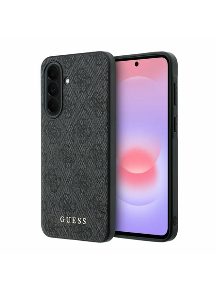 Guess Guess PU 4G Metal Classic Logo Zadný Kryt pre Samsung Galaxy A37 Grey