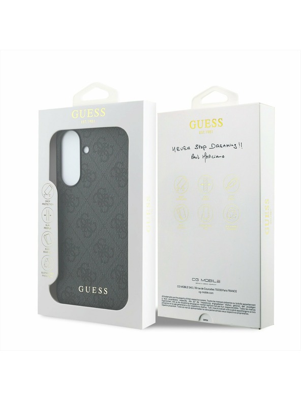 Guess Guess PU 4G Metal Classic Logo Zadný Kryt pre Samsung Galaxy A37 Grey