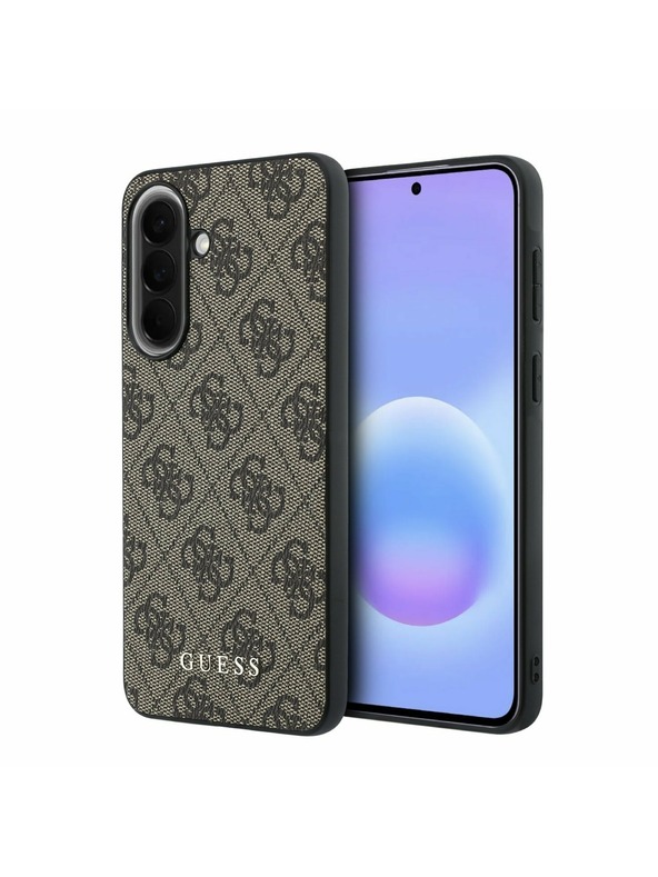 Guess Guess PU 4G Metal Classic Logo Zadný Kryt pre Samsung Galaxy A57 Brown