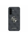 Guess Guess PU 4G Metal Logo Zadný Kryt pre Samsung Galaxy A37 Grey