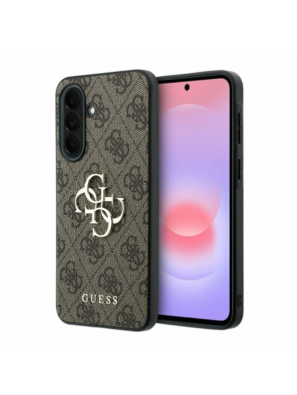 Guess Guess PU 4G Metal Logo Zadný Kryt pre Samsung Galaxy A37 Brown