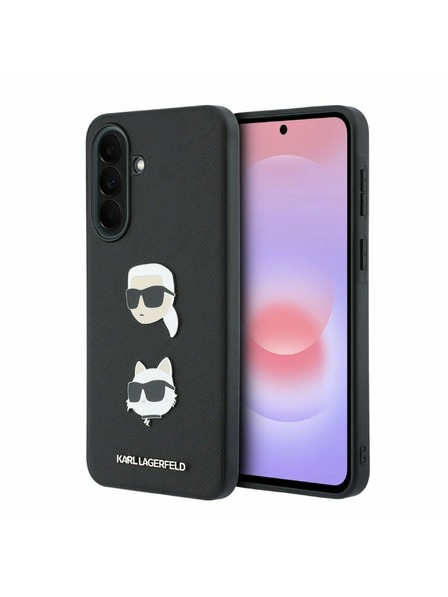 Karl Lagerfeld Karl Lagerfeld Liquid Silicone Metal Karl and Choupette Zadný Kryt pre Samsung Galaxy A37 Black