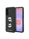 Karl Lagerfeld Karl Lagerfeld Liquid Silicone Metal Karl and Choupette Zadný Kryt pre Samsung Galaxy A37 Black