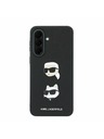 Karl Lagerfeld Karl Lagerfeld Liquid Silicone Metal Karl and Choupette Zadný Kryt pre Samsung Galaxy A37 Black