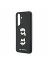 Karl Lagerfeld Karl Lagerfeld Liquid Silicone Metal Karl and Choupette Zadný Kryt pre Samsung Galaxy A37 Black