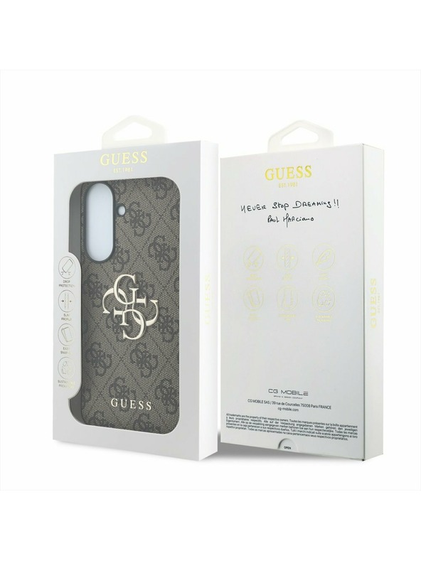 Guess Guess PU 4G Metal Logo Zadný Kryt pre Samsung Galaxy A57 Brown