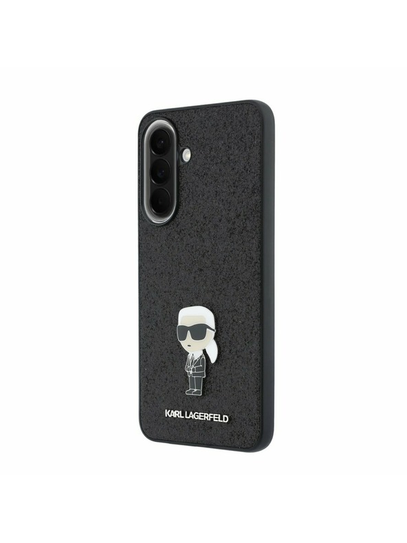 Karl Lagerfeld Karl Lagerfeld Fixed Glitter Metal Ikonik Zadný Kryt pre Samsung Galaxy A57 Black