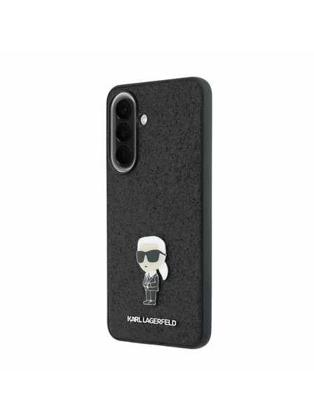 Karl Lagerfeld Karl Lagerfeld Fixed Glitter Metal Ikonik Zadný Kryt pre Samsung Galaxy A57 Black
