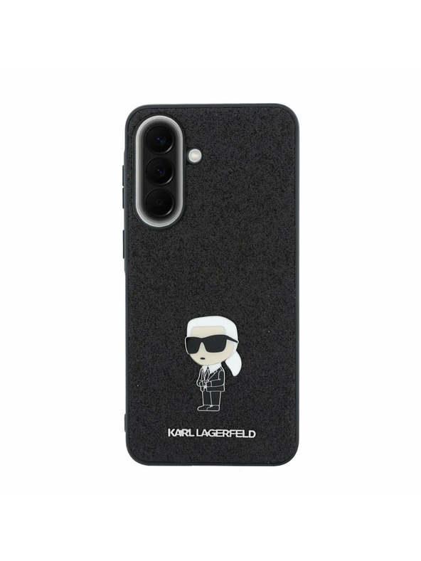 Karl Lagerfeld Karl Lagerfeld Fixed Glitter Metal Ikonik Zadný Kryt pre Samsung Galaxy A57 Black