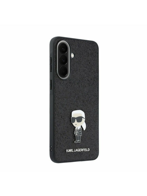 Karl Lagerfeld Karl Lagerfeld Fixed Glitter Metal Ikonik Zadný Kryt pre Samsung Galaxy A57 Black