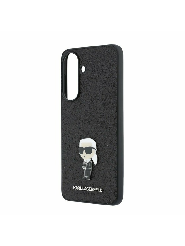 Karl Lagerfeld Karl Lagerfeld Fixed Glitter Metal Ikonik Zadný Kryt pre Samsung Galaxy A57 Black