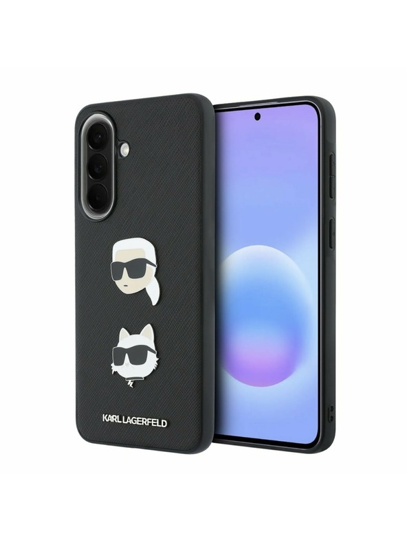 Karl Lagerfeld Karl Lagerfeld Liquid Silicone Metal Karl and Choupette Zadný Kryt pre Samsung Galaxy A57 Black