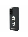 Karl Lagerfeld Karl Lagerfeld Liquid Silicone Metal Karl and Choupette Zadný Kryt pre Samsung Galaxy A57 Black