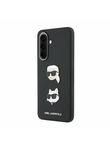 Karl Lagerfeld Karl Lagerfeld Liquid Silicone Metal Karl and Choupette Zadný Kryt pre Samsung Galaxy A57 Black