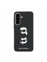 Karl Lagerfeld Karl Lagerfeld Liquid Silicone Metal Karl and Choupette Zadný Kryt pre Samsung Galaxy A57 Black